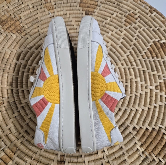 Soludos White Rainbow Sun Sneakers 6.5 - Picture 4 of 9